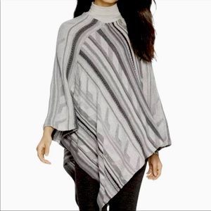 Ralph Lauren Gray Striped Poncho